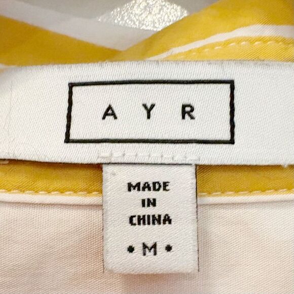 AYR Deep End Buttondown Shirt Size M Yellow Stripe $145.00 - Picture 11 of 12